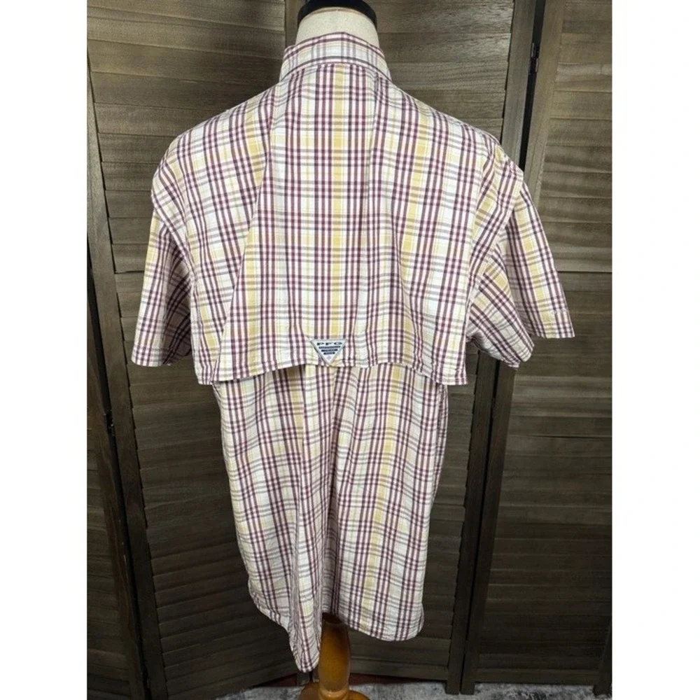 Florida State Seminoles Columbia PFG Super Bonehead Plaid Fishing Shirt Mens L‎